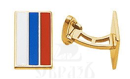 запонки флаг россии, серебро 925 проба с золочением и эмалью (арт. 34958)