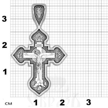 крест большой с образом божие матери казанская, спаси и помилуй мя», серебро 925 проба с родированием (арт. 17.054р)