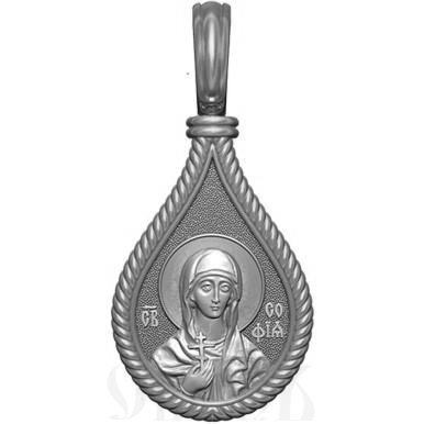 нательная икона св. мученица софия римская, серебро 925 проба с родированием (арт. 06.035р)