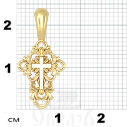 крест без распятия, серебро 925 проба с золочением (арт. 17.051)