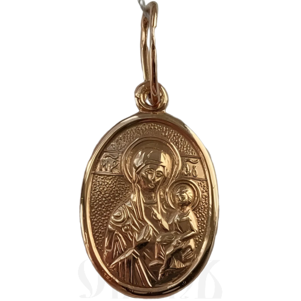 нательная икона божия матерь иверская золото 585 пробы красное (артикул 25-177)
