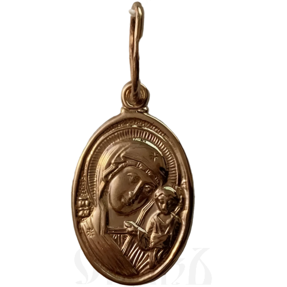 нательная икона божия матерь казанская, золото 585 пробы красное (артикул 25-088)